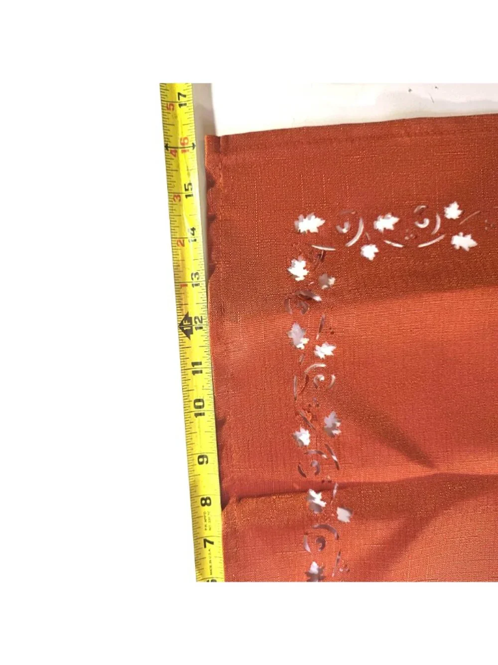 Thanksgiving Tablecloth Napkin Set cutwork leaf orange autumn holiday linens